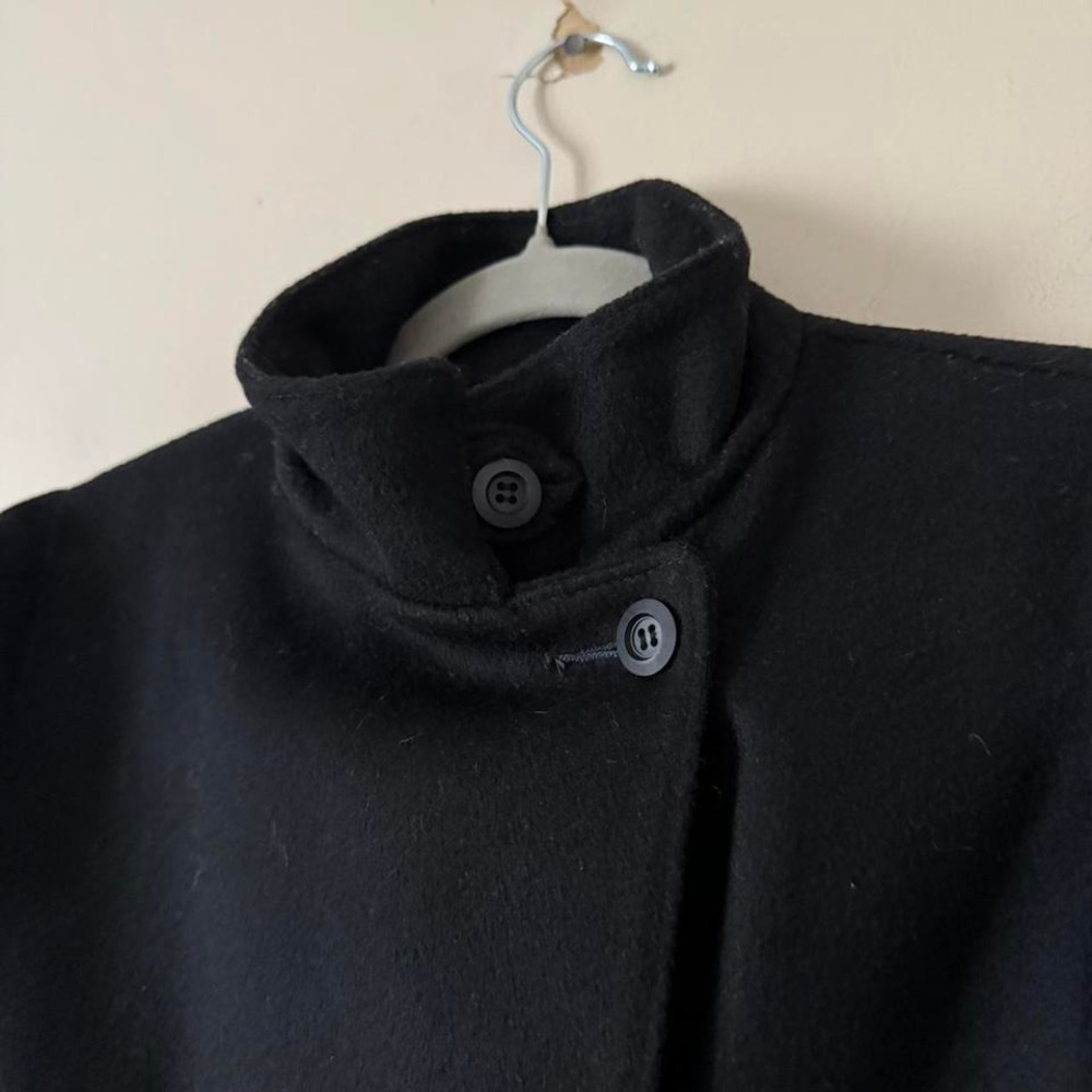 Vintage Black Saks Fifth Avenue Coat High Funnel Neck Union Military Victorian - Picture 4 of 8